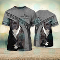 FUNSTUFFPRINT Staffie Love Never Walk Alone 3D Full Print T-Shirt, Christmas Dog Memorial Gifts for loss of Dog 3D T-shirt