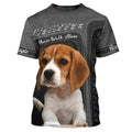 FUNSTUFFPRINT Beagle Lover Never Walk Alone 3D Full Print, Custom Memorial Apparel Shirts, Dog Memorial Gifts for loss of Dog 3D T-shirt