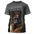 FUNSTUFFPRINT German Shepherd Lover Never Walk Alone 3D Full Print, Custom Memorial Apparel Shirts, Dog Memorial Gifts for loss of Dog 3D T-shirt