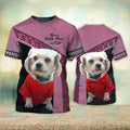 FUNSTUFFPRINT Marquis Papillon Never Walk Alone 3D Full Print T-Shirt, Christmas Dog Memorial Gifts for loss of Dog 3D T-shirt