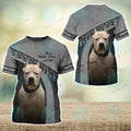 FUNSTUFFPRINT Argentine Dogo Love Never Walk Alone 3D Full Print T-Shirt, Christmas Dog Memorial Gifts for loss of Dog 3D T-shirt