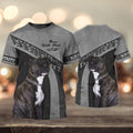 FUNSTUFFPRINT Blue Staffy Love Never Walk Alone Love 3D Full Print T-Shirt, Shirt For Dog Lovers, Dog Memorial Gifts for loss of Dog 3D T-shirt