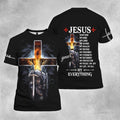 Christian Jesus Lion Custom Name T-shirt For Men & Women Jesus 3D Shirt Christian shirt gift for god lover