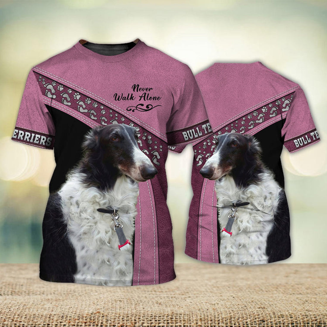 FUNSTUFFPRINT BarzoÃ¯ Love Never Walk Alone 3D Full Print T-Shirt, Shirt For Dog Lovers, Dog Memorial Gifts for loss of Dog 3D T-shirt