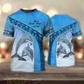 FUNSTUFFPRINT Dolphin Love Never Walk Alone 3D Full Print T-Shirt, PerfecT-Shirt for Dolphin Lovers 3D T-shirt