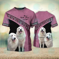 FUNSTUFFPRINT Pyrenees Berghond Love Never Walk Alone 3D Full Print T-Shirt, Christmas Dog Memorial Gifts for loss of Dog 3D T-shirt