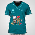 FUNSTUFFPRINT 3D All Over Print RN Uniform Medical Scrubs Clothing Custom RN 3D T-shirt