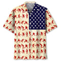 Pickleball USA Hawaiian Shirt, Short Sleeve Summer Vacation Beach Shirts for Men, Flag Shirt