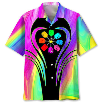 Pickleball Color Hawaiian Shirt, Short Sleeve Summer Vacation Beach Shirts for men