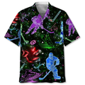 Hockey Neon Light Hawaiian Shirt, Summer Gift For Hockey Lovers
