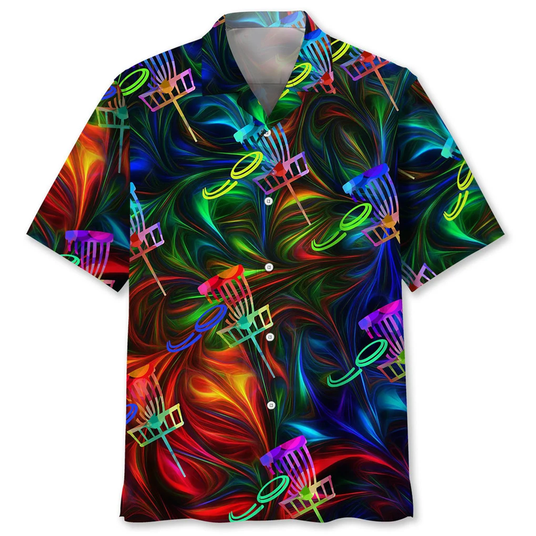 Disc Golf Colorful Hawaiian Shirt, Idea Gift for Disc Golf Lover