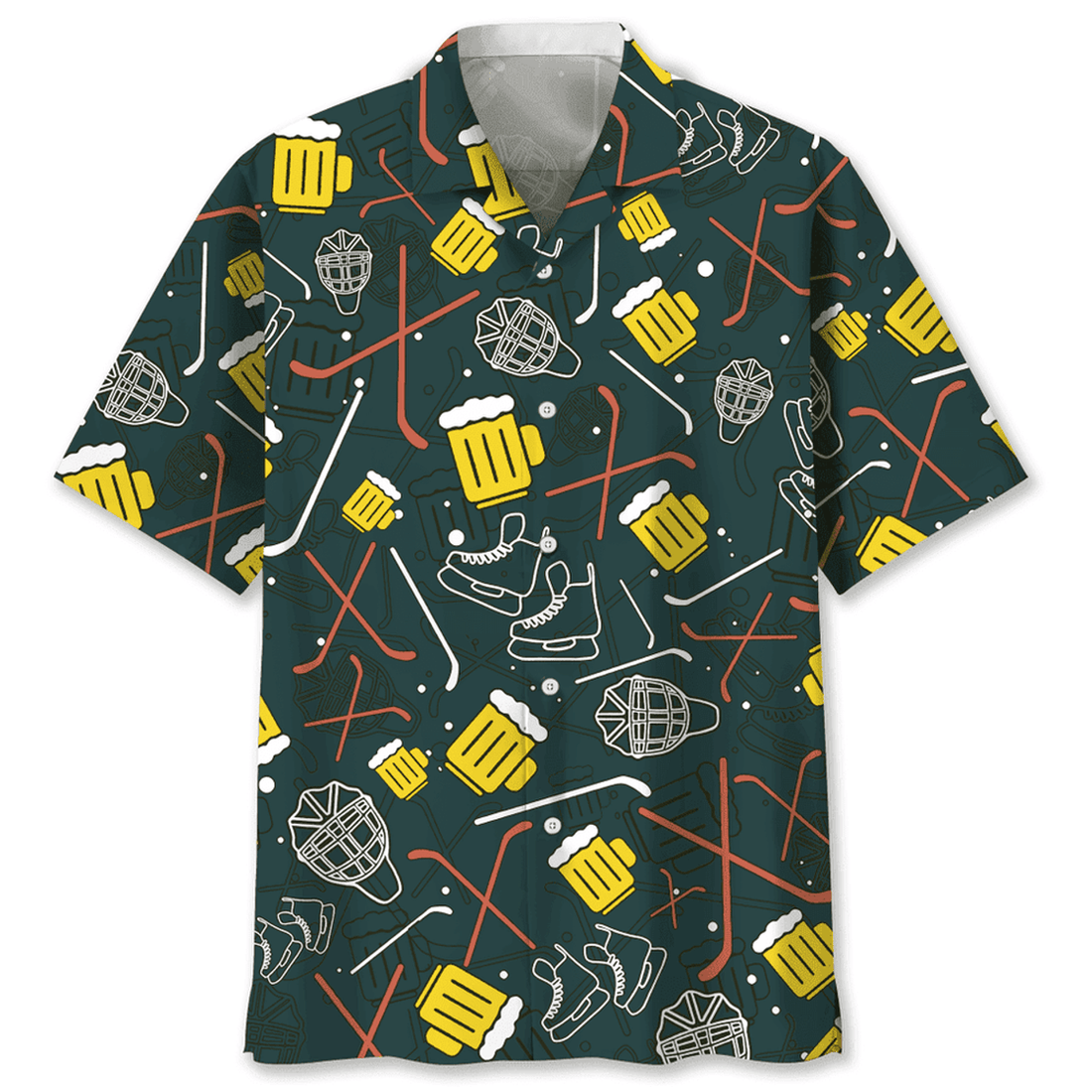 Hockey Hawaiian Shirt - Hockey And Beer For Life Tropical Hawaiian Shirt - Summer Gift For Hockey Lovers