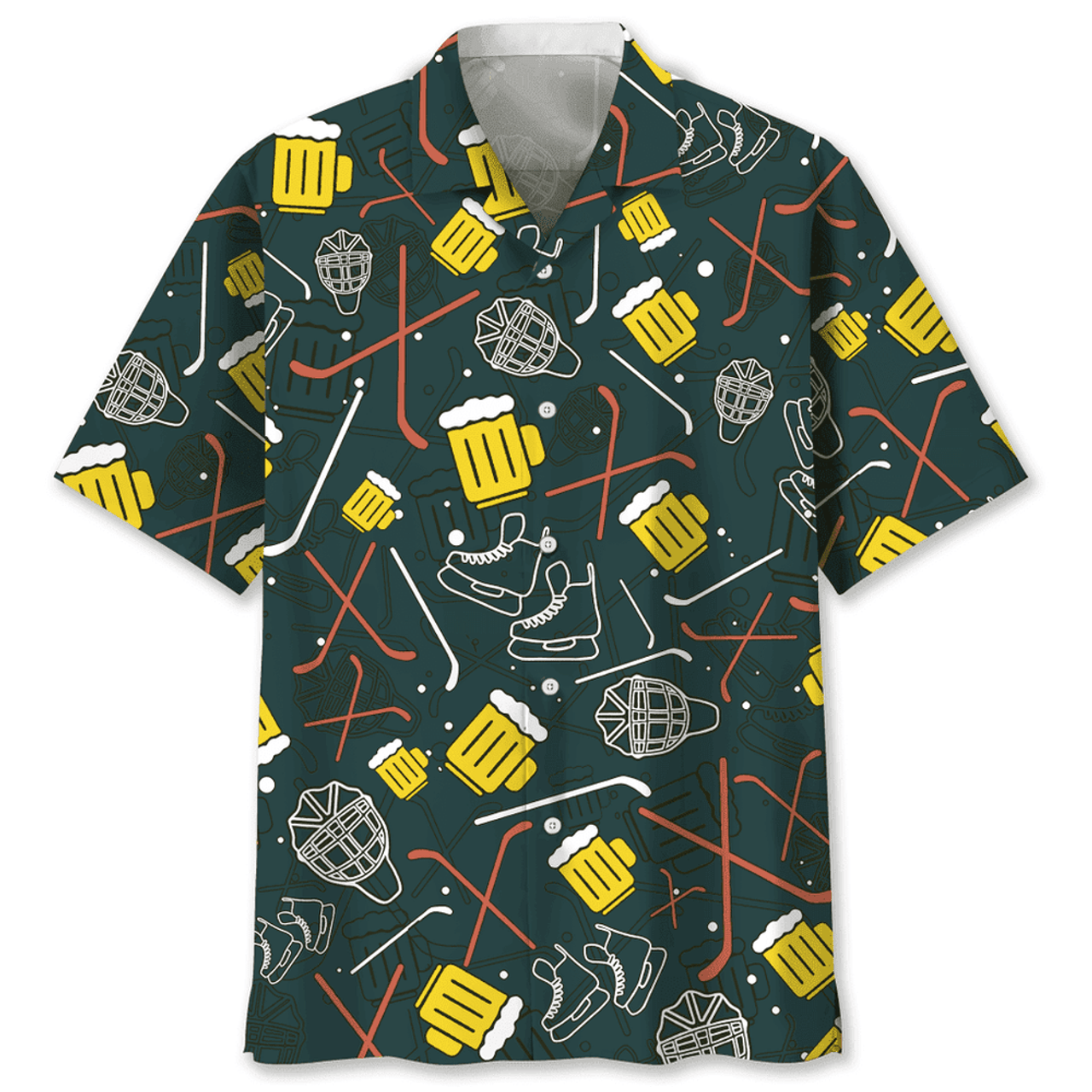 Hockey Hawaiian Shirt - Hockey And Beer For Life Tropical Hawaiian Shirt - Summer Gift For Hockey Lovers