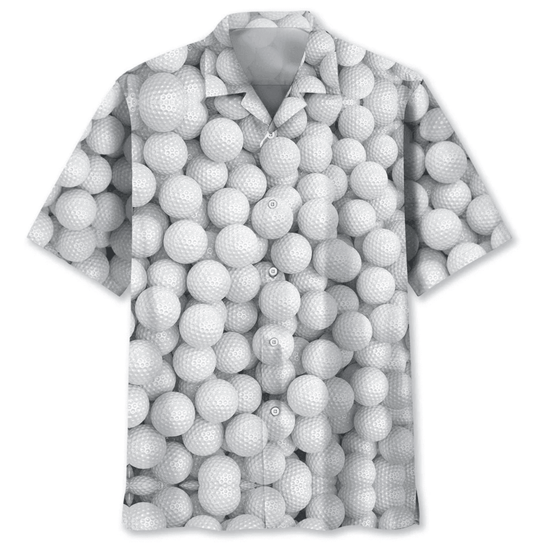 Golf Ball Hawaiian Shirt, Short Sleeve Summer Hawaiian Shirt, Gift for Golfer