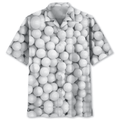 Golf Ball Hawaiian Shirt, Short Sleeve Summer Hawaiian Shirt, Gift for Golfer