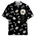 Cycling Daisy Hawaiian Shirt, Idea Gift for Cycling Lover, Summer Cycling Shirt