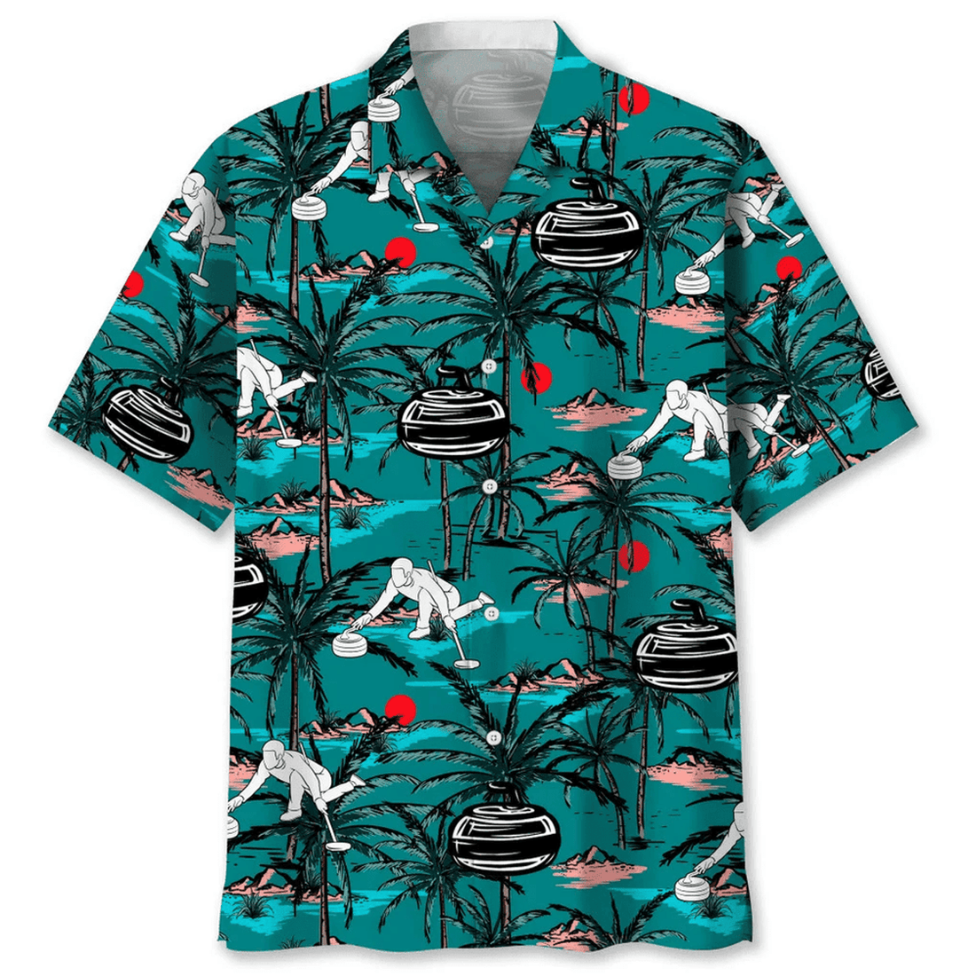 Curling Tropical and Vintage Hawaiian Shirt
