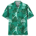 Basketball Kelly Green Hawaiian Shirt, Hawaii Shirt Aloha for Men