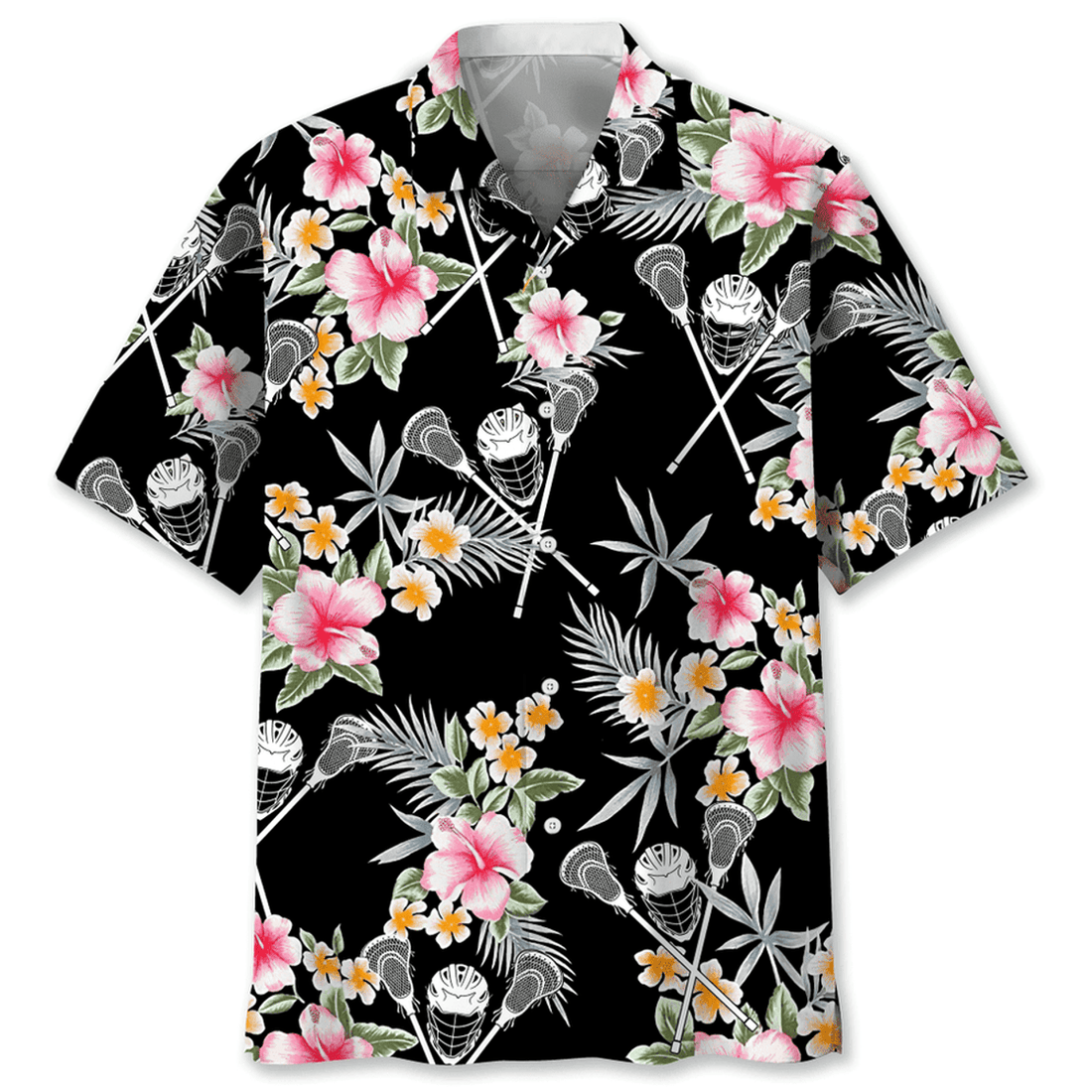 Lacrosse Flower Hawaiian Shirt, Gifts For Lacrosse Players