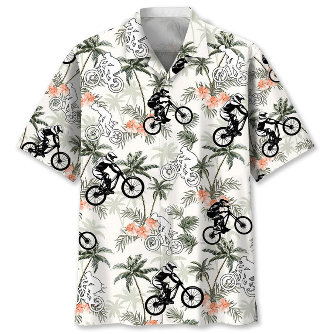 Mountain Bike Tropical Pink Hawaiian Shirt, Gift for Men Women Love Bike