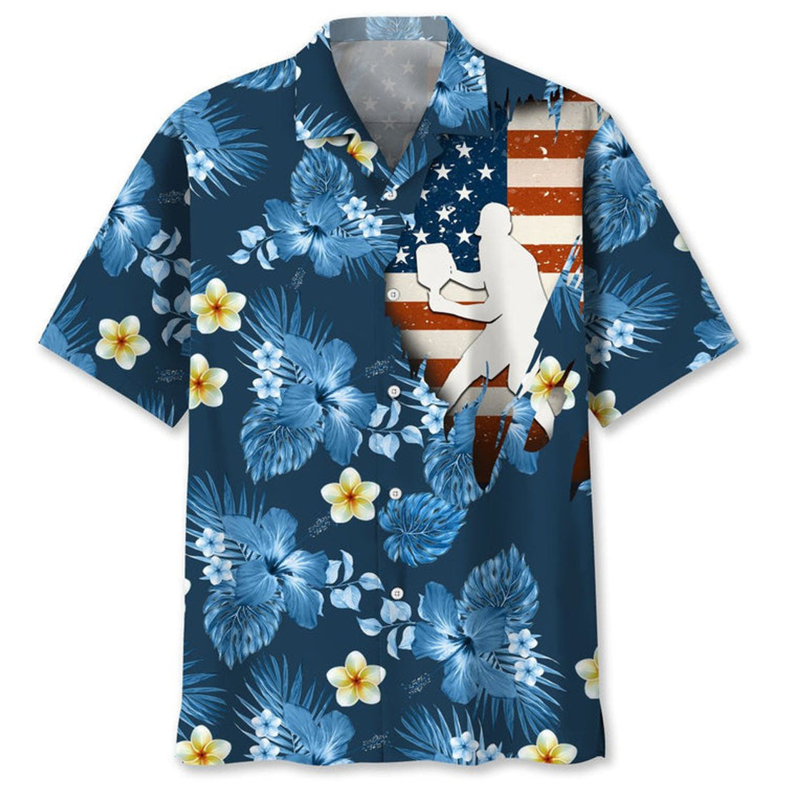 Pickleball USA Hawaiian Shirt, Short Sleeve Summer Vacation Beach Shirts for Men, Flag Shirt