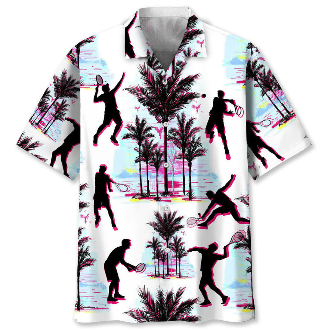 Tennis Abstract Background Hawaiian Shirt, Aloha Shirt, Casual Shirts, Shirt For Men, Short Sleeves Shirt, Beach Shirt