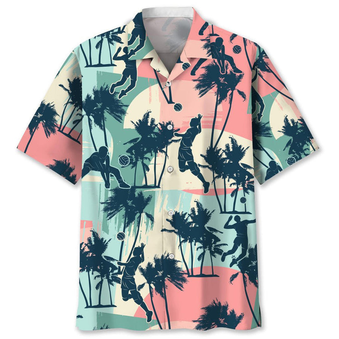 Volleyball Color Beach Hawaiian Shirt, Summer Shirt for Volleyball Players