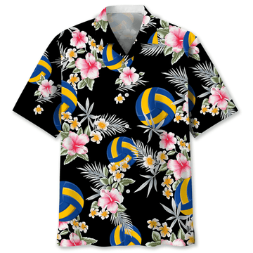 Volleyball Flower Hawaiian Shirt, Idea Shirt for Volleyball Players Team
