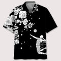 Volleyball Rose Black and White Hawaiian Shirt, Volleyball Hawaiian Shirt, Sport Shirt