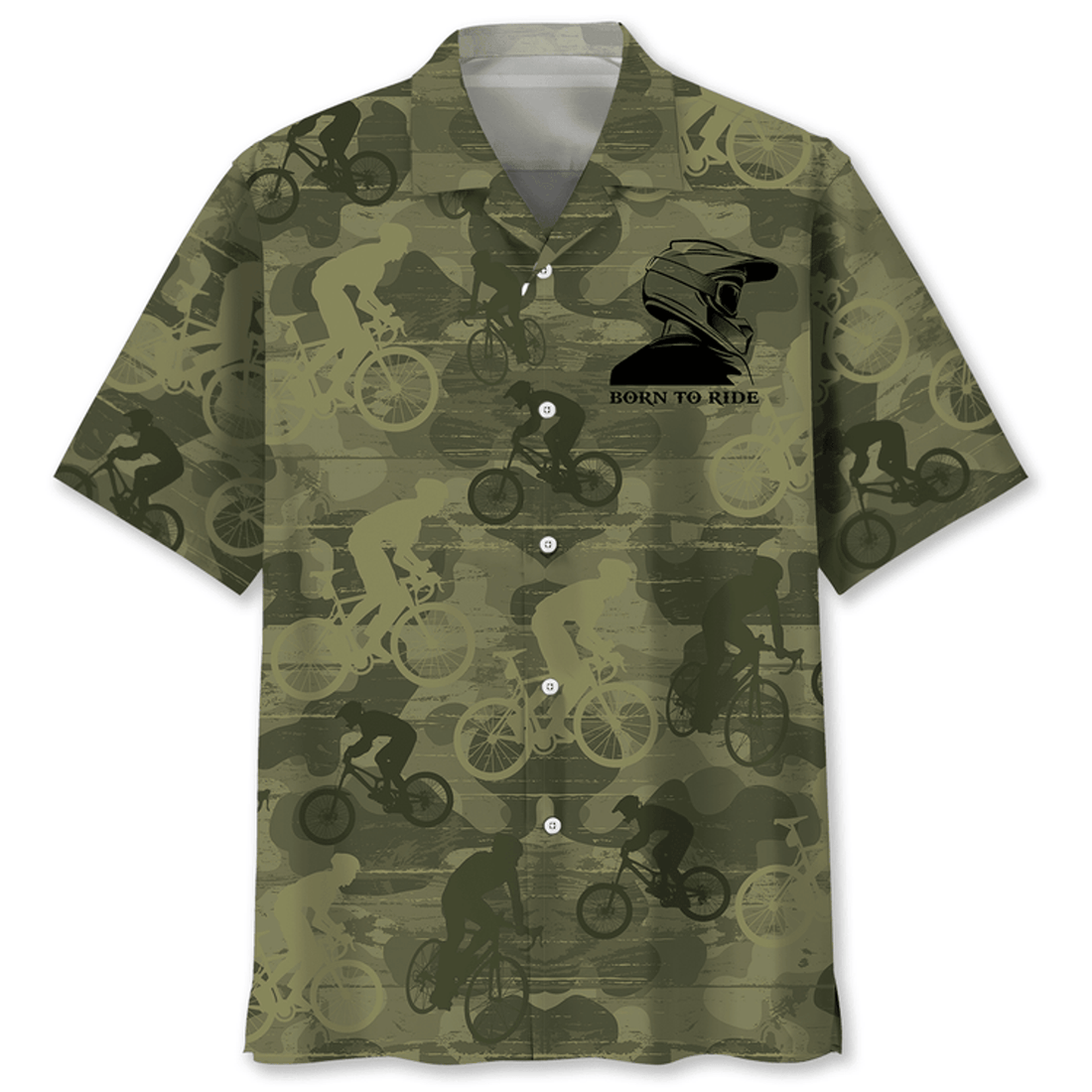Mountain Bike Ride Hawaiian Shirt, Born to Ride Bike, Hawaii Beach Shirt for Summer