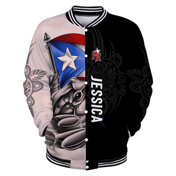 FUNSTUFFPRINT Customize Name Common Coquï¿½ï¿½ Puerto Rico 3D Baseball Jacket