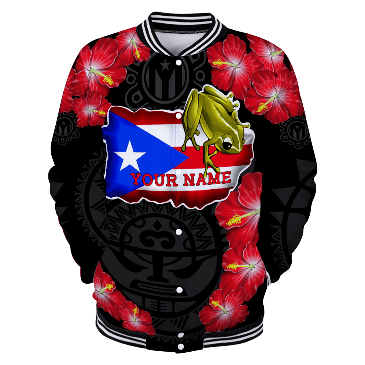 FUNSTUFFPRINT Customize Name Puerto Rico 3D Baseball Jacket