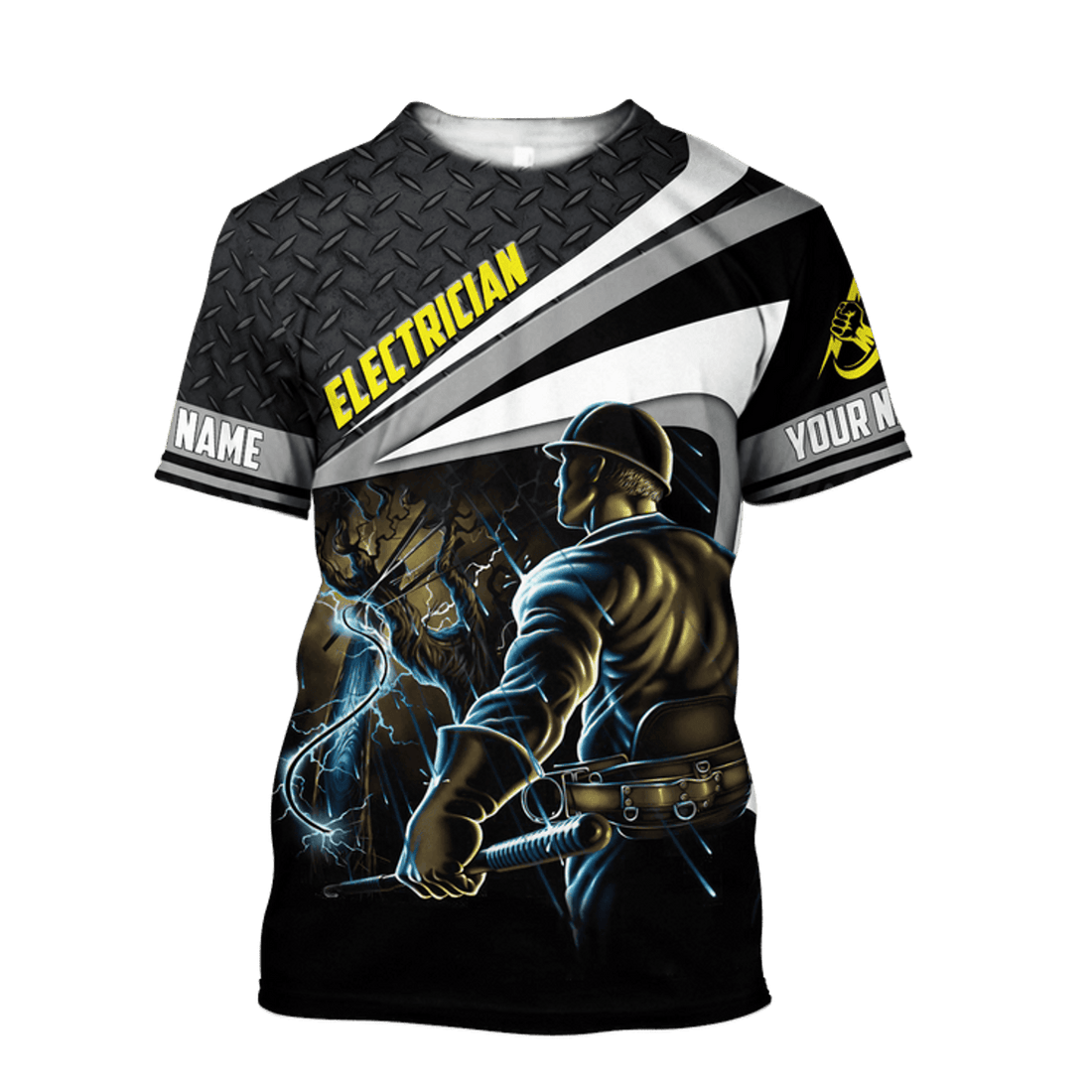 FUNSTUFFPRINT Personalized Name Electrician Printed Shirts Electrician Pride, 3D Shirt for Electician 3D T-shirt