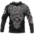 FUNSTUFFPRINT Vikings Fenrir Skoll And Hati Valknut Raven 3D Hoodie and Zip Hoodie