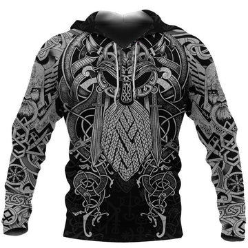 FUNSTUFFPRINT Vikings Odin Mjolnir Thor's Hammer 3D Hoodie and Zip Hoodie