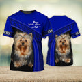 FUNSTUFFPRINT CANDY Love Never Walk Alone Love Blue Ver2 3D Full Print T-Shirt, Shirt For Dog Lovers, Dog Memorial Gifts for loss of Dog 3D T-shirt