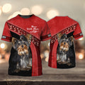 FUNSTUFFPRINT DAISY Love Never Walk Alone Love Red 3D Full Print T-Shirt, Shirt For Dog Lovers, Dog Memorial Gifts for loss of Dog 3D T-shirt