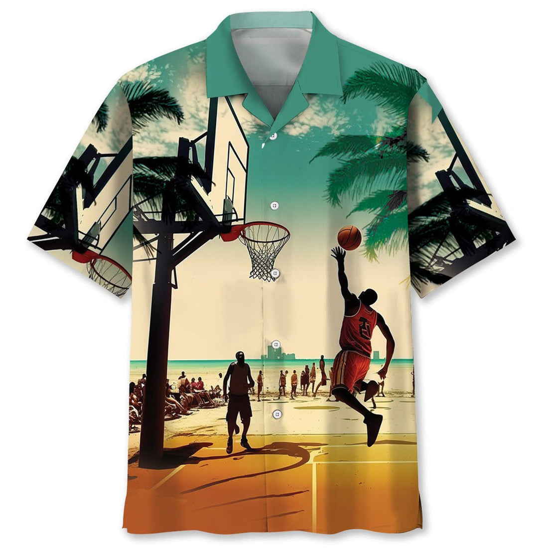 Basketball Beach Hawaiian Shirt, Idea Shirt for Team Basketball Hawaii Beach Shirt