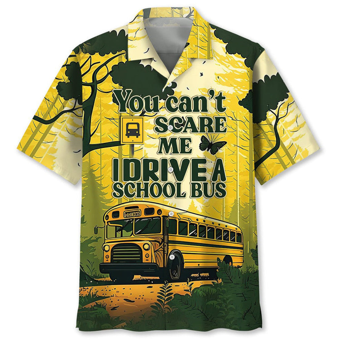 School Bus Tropical Hawaiian Shirt, Perfect Shirt for School Bus Driver