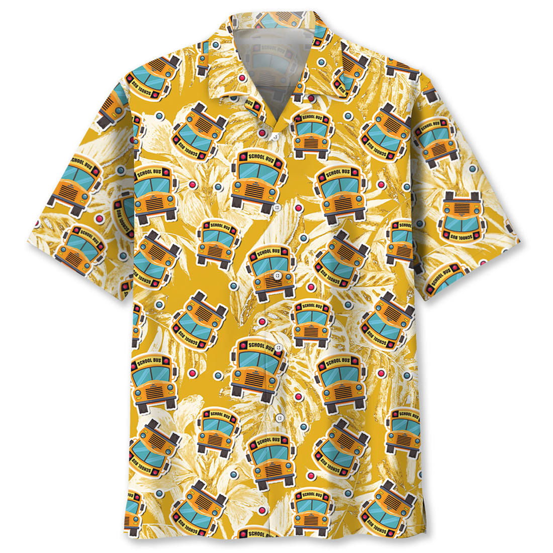 School Bus Tropical Hawaiian Shirt, Perfect Shirt for School Bus Driver
