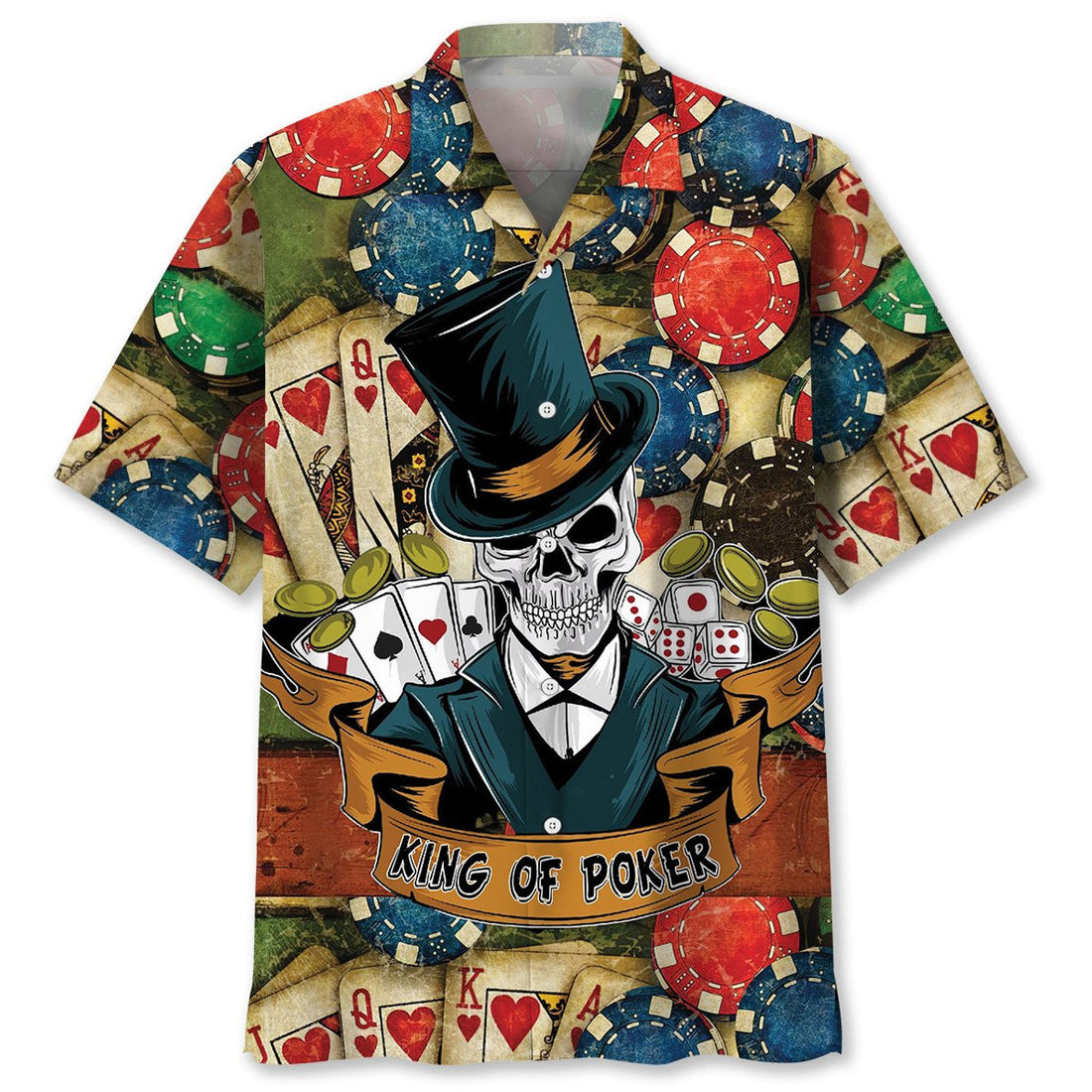 Casino Devil Hawaiian Shirt, Casino Skull Hawaiian Shirt, Best Shirt Gift for Casino Player