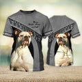 FUNSTUFFPRINT American Bulldog Never Walk Alone 3D Full Print T-Shirt, Shirt For Dog Lovers, Dog Memorial Gifts for loss of Dog 3D T-shirt