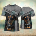 FUNSTUFFPRINT Natural Doberman Never Walk Alone 3D Full Print T-Shirt, Christmas Dog Memorial Gifts for loss of Dog 3D T-shirt