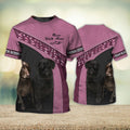 FUNSTUFFPRINT Brown German Pointer And Giant Black Sczhuer Never Walk Alone 3D Full Print T-Shirt, Shirt For Dog Lovers, Dog Memorial Gifts for loss of Dog 3D T-shirt