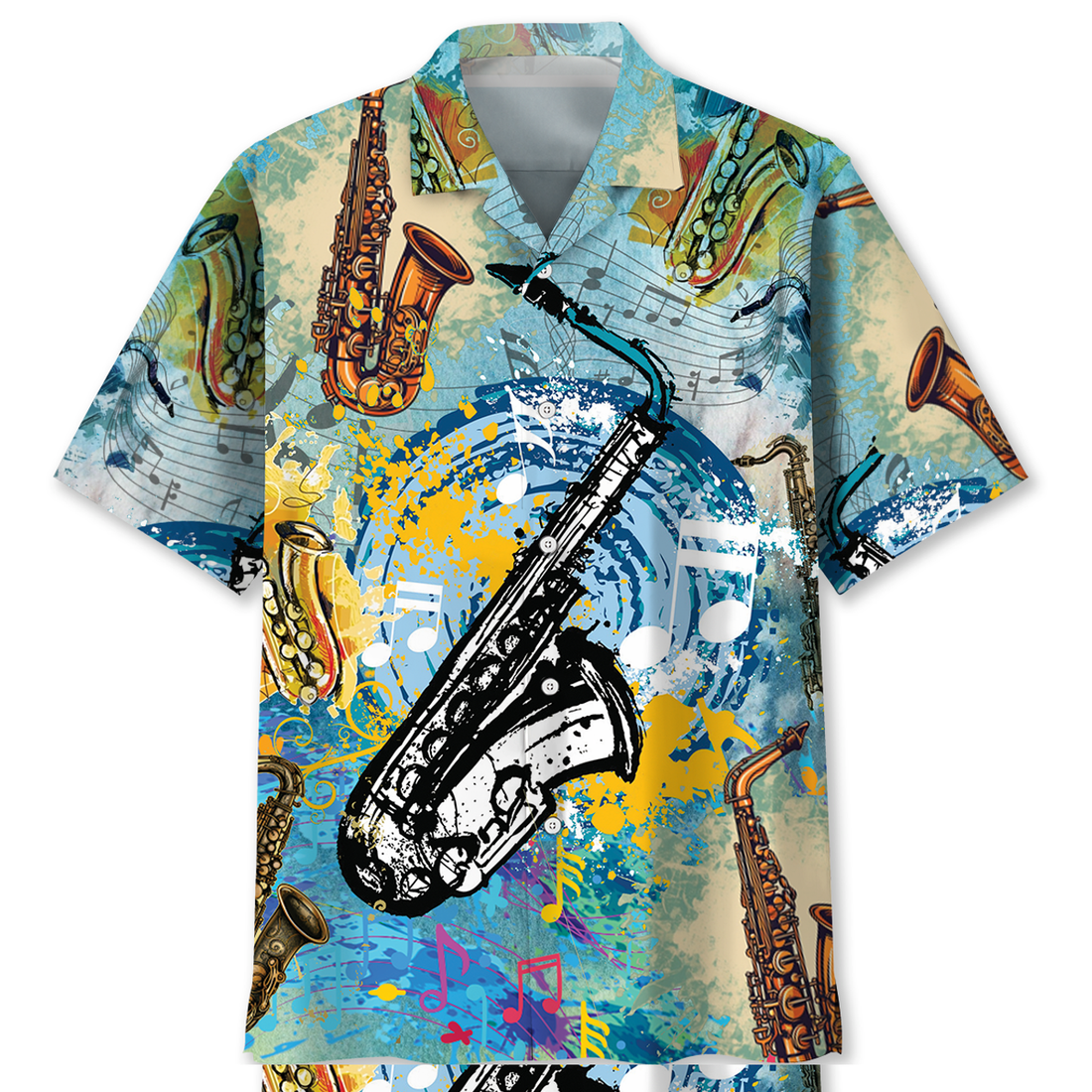 Saxophone Fly Hawaiian Shirt, Idea Gift for Saxophone Lover, Beach Hawaii Shirt for Men Women