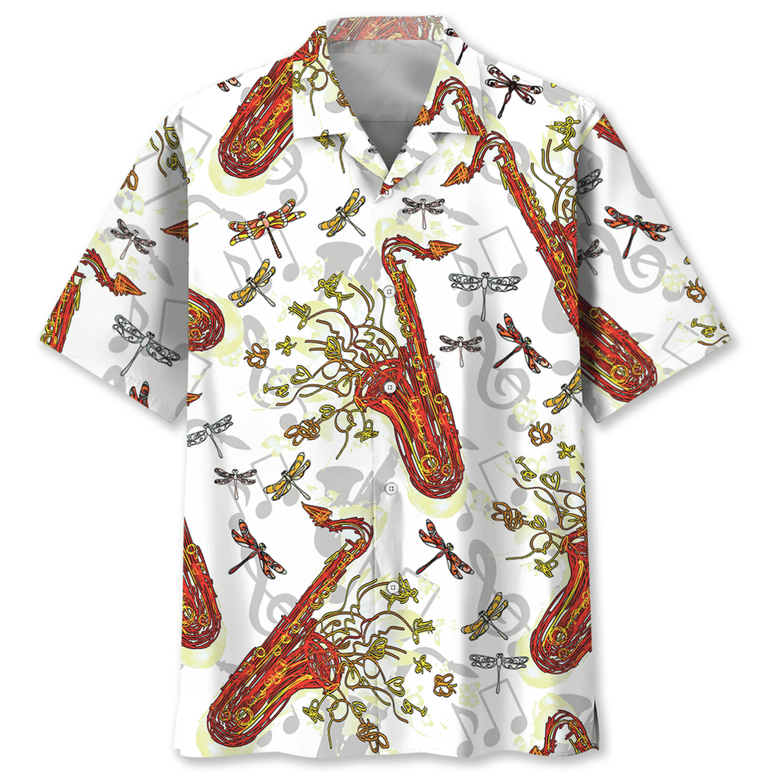 Saxophone Fly Hawaiian Shirt, Idea Gift for Saxophone Lover, Beach Hawaii Shirt for Men Women