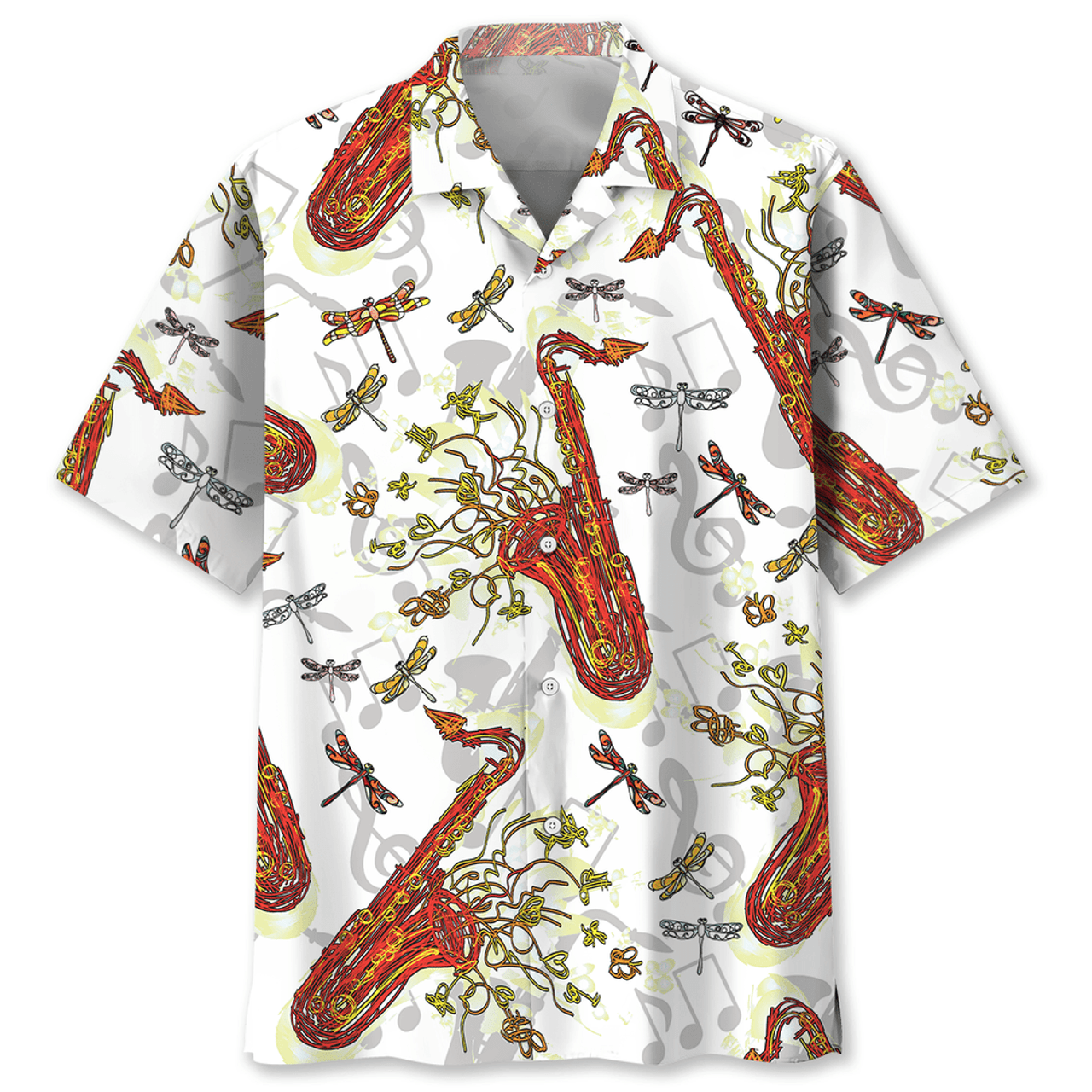 Saxophone Fly Hawaiian Shirt, Idea Gift for Saxophone Lover, Beach Hawaii Shirt for Men Women