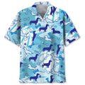 3D All Over Print Dachshund Blue Hawaiian Shirt, Hawaii Beach Shirt for Dog Lover