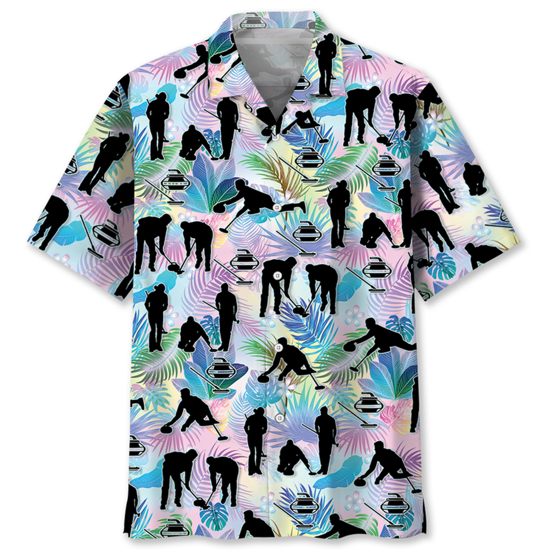 Curling Tropical and Vintage Hawaiian Shirt