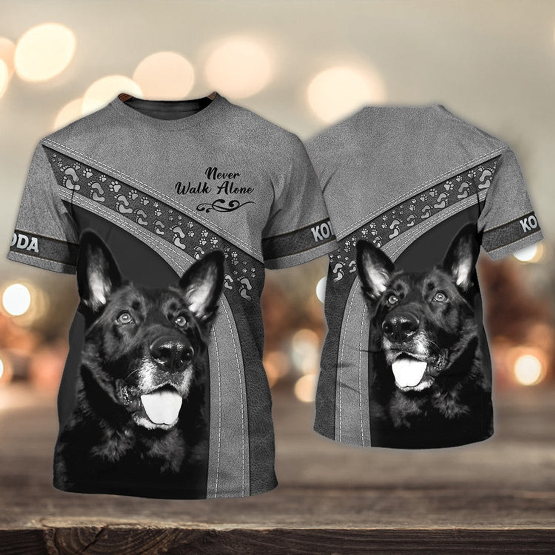 FUNSTUFFPRINT Koda Lover Never Walk Alone, Shirt For Dog Lovers, Dog Memorial Gifts for loss of Dog 3D T-shirt
